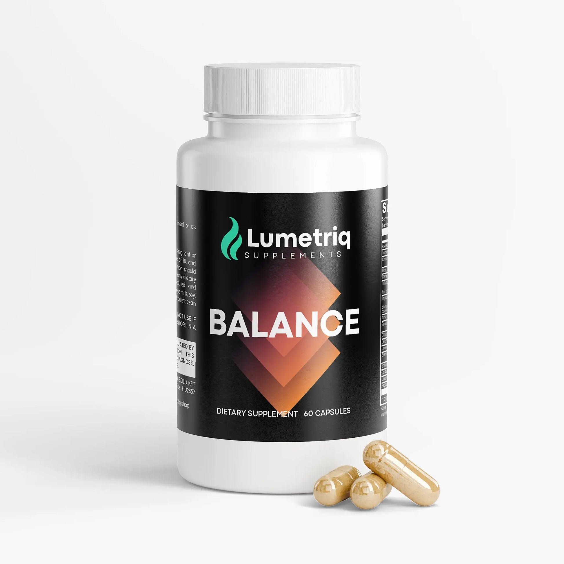 Energy supplement for men bottle by Lumetriq on a white background