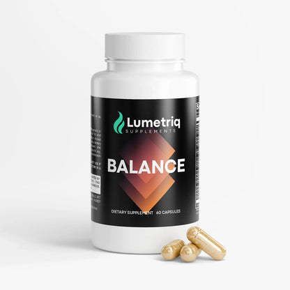 Energy supplement for men bottle by Lumetriq on a white background