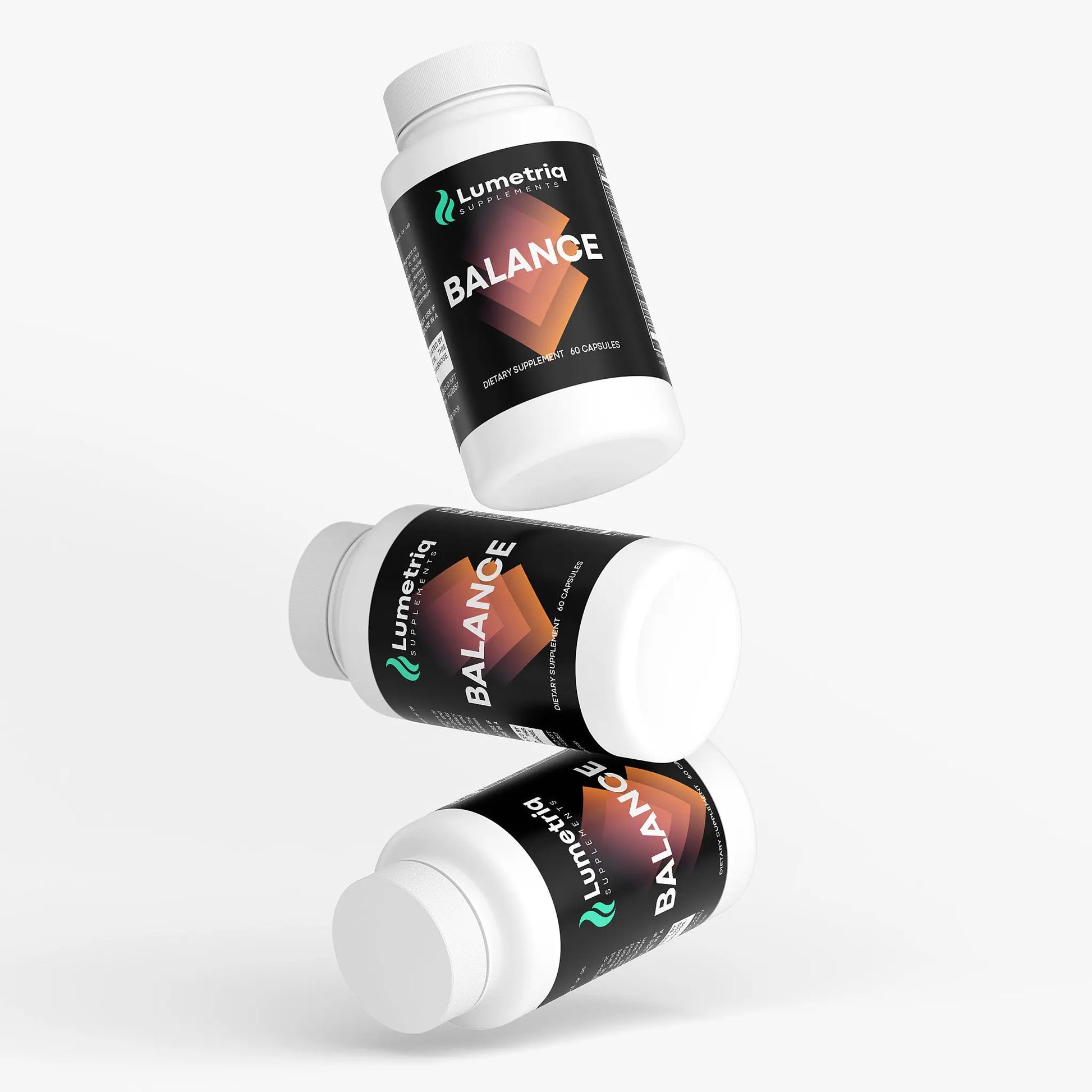 Three bottles of Natural Energy Boosters on a white background