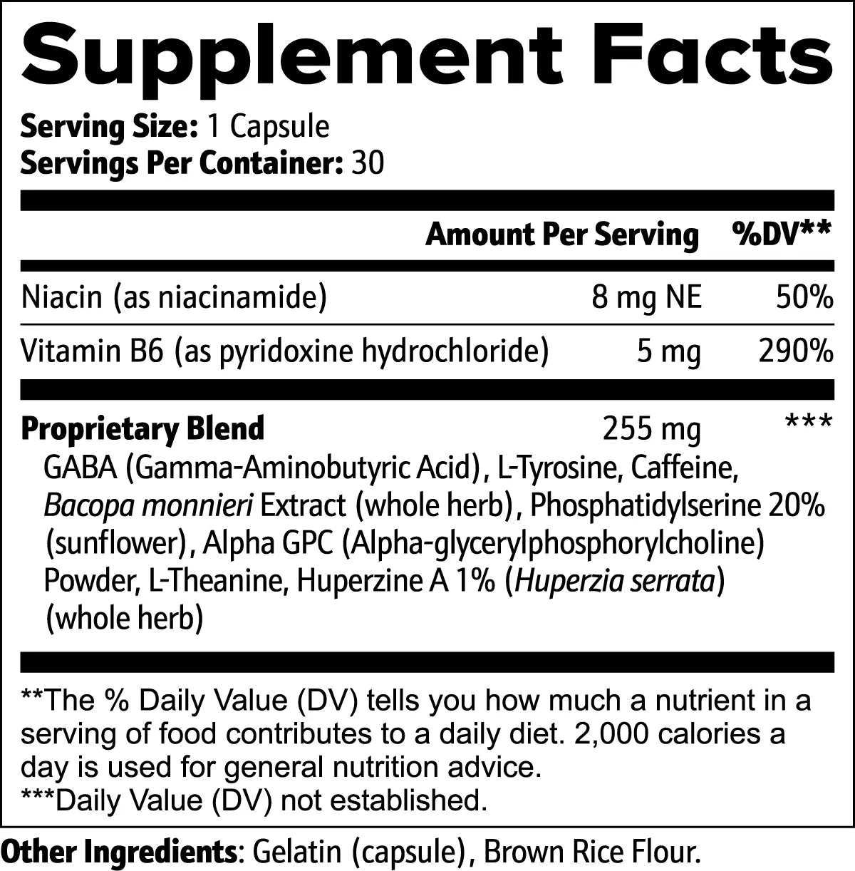 Brain Supplement Facts